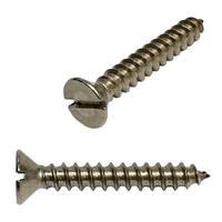 FTS12112S #12 X 1-1/2" Flat Head Slotted, Tapping Screw, 18-8 Stainless